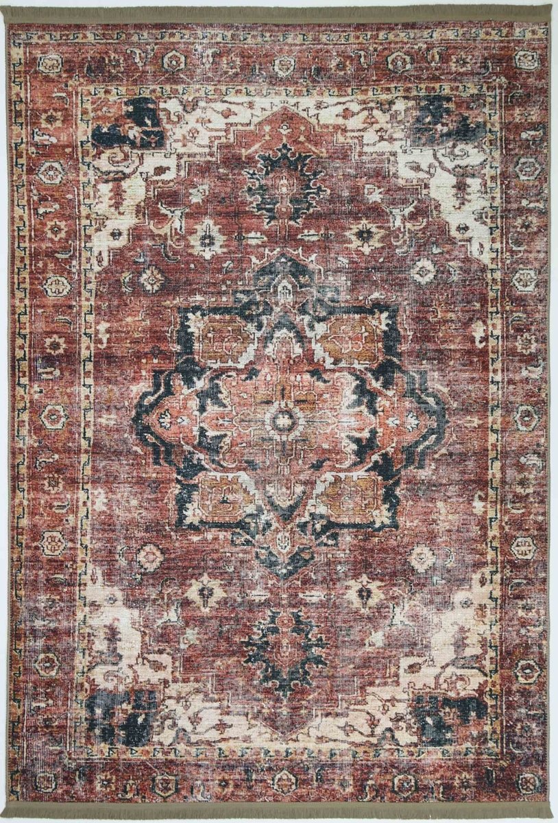 Royal Fringe Distressed Washable Rug - Ruggy