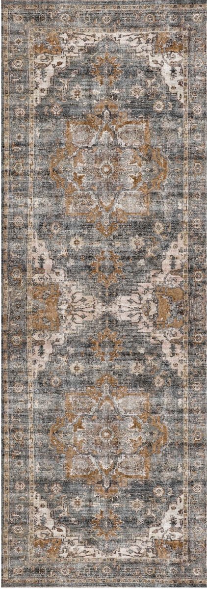 Royal Gold Distressed Washable Rug - Ruggy