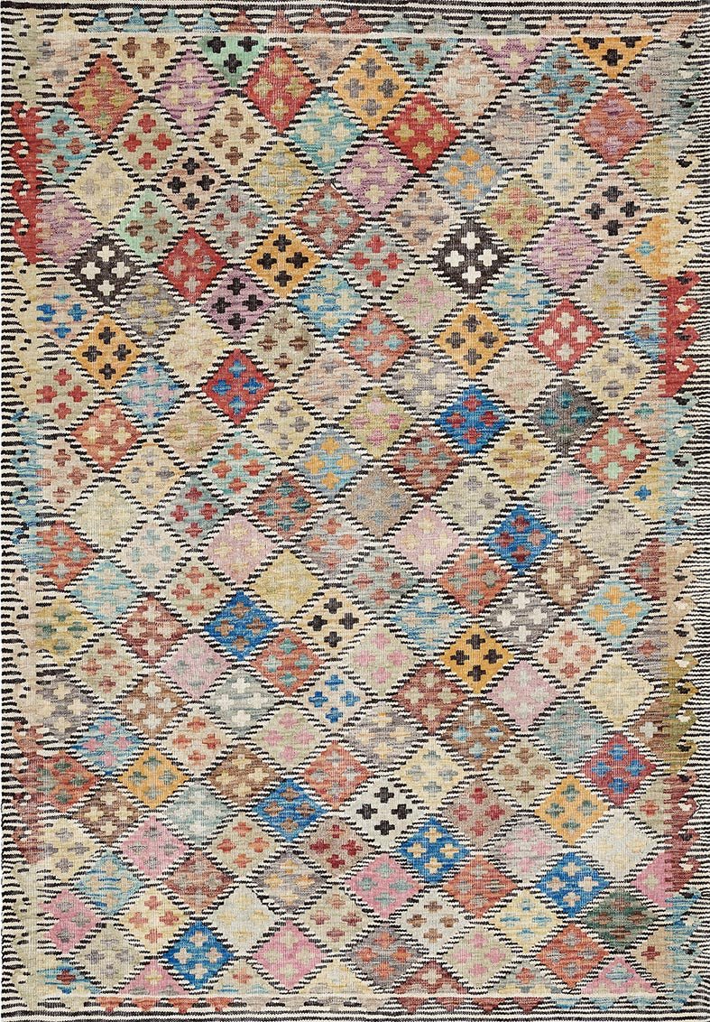 Royal Multi Coloured Distressed Washable Rug - Ruggy