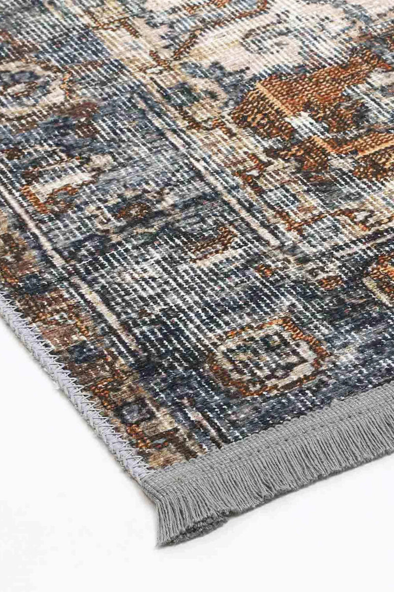 Royal Multi Gold Distressed Washable Rug - Ruggy