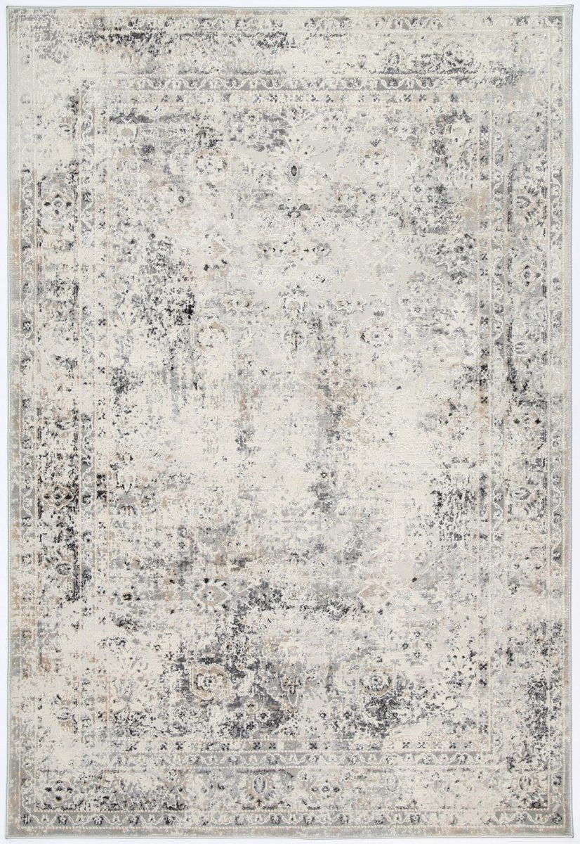 Sustaina Beige Grey Contemporary Rug - Ruggy