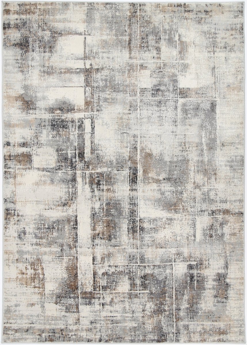 Sustaina Beige Grey Modern Rug - Ruggy