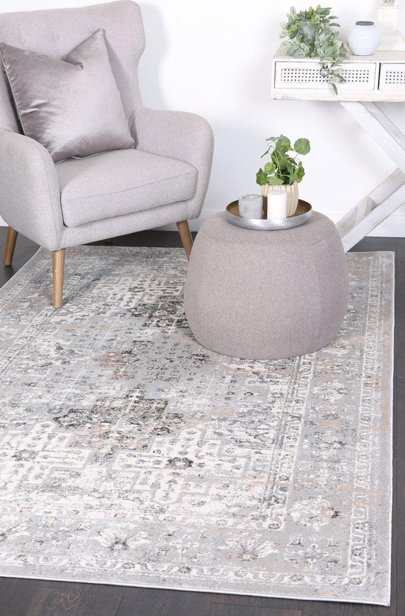 Sustaina Grey Oriental Rug - Ruggy