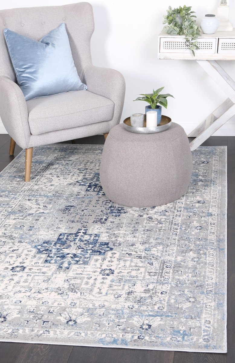 Sustaina Navy Blue Oriental Rug - Ruggy