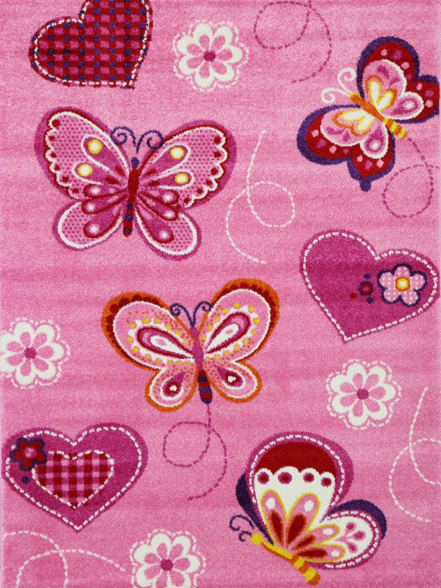 Tiny Dancer Beautiful Butterflies Pink Kids Rug - Ruggy