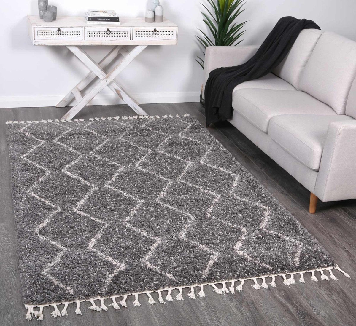 Twinkle Levi Tribal Charcoal Rug - Ruggy