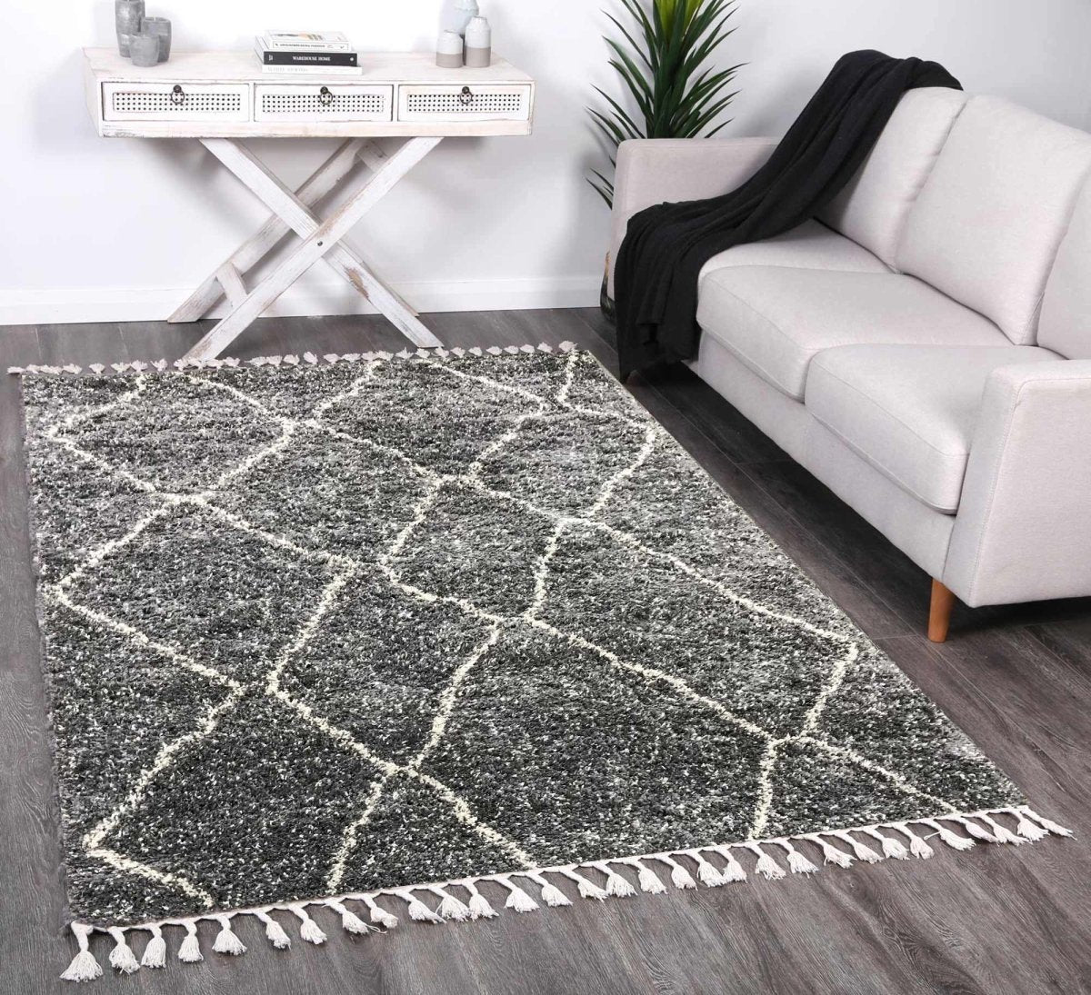 Twinkle Maxen Tribal Grey Rug - Ruggy