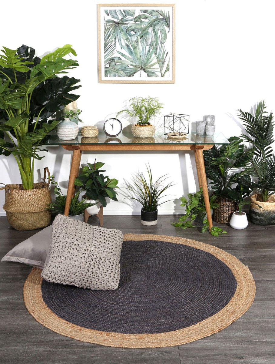 Umbra Grey Centre Jute Round Rug - Ruggy