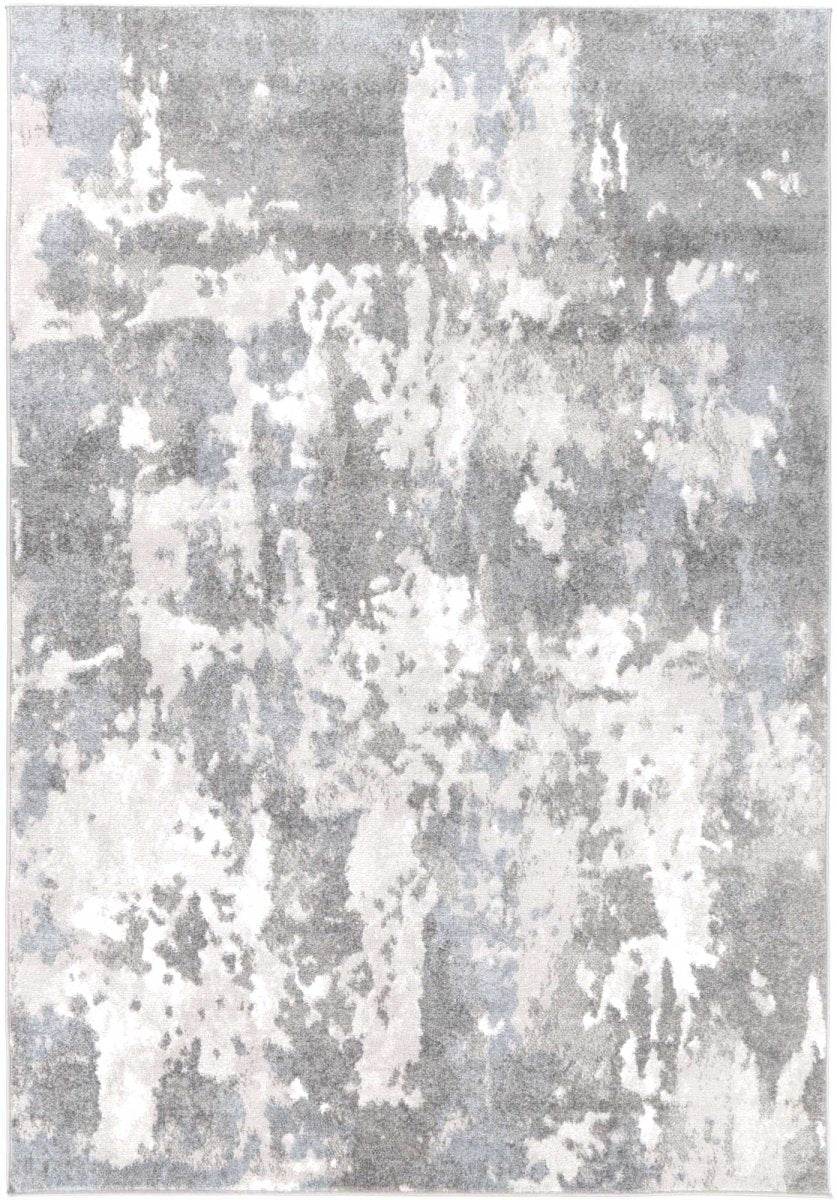 Vibrant Abstract Grey and Blue Rug - Ruggy