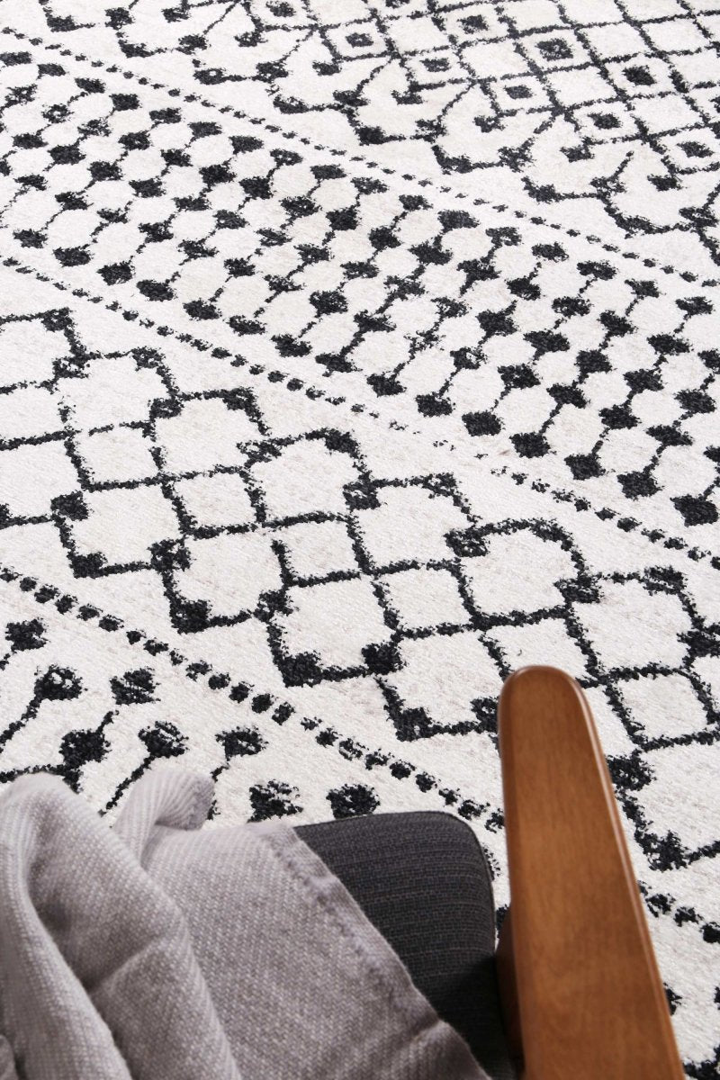 Vibrant Repeats Black and White Rug - Ruggy