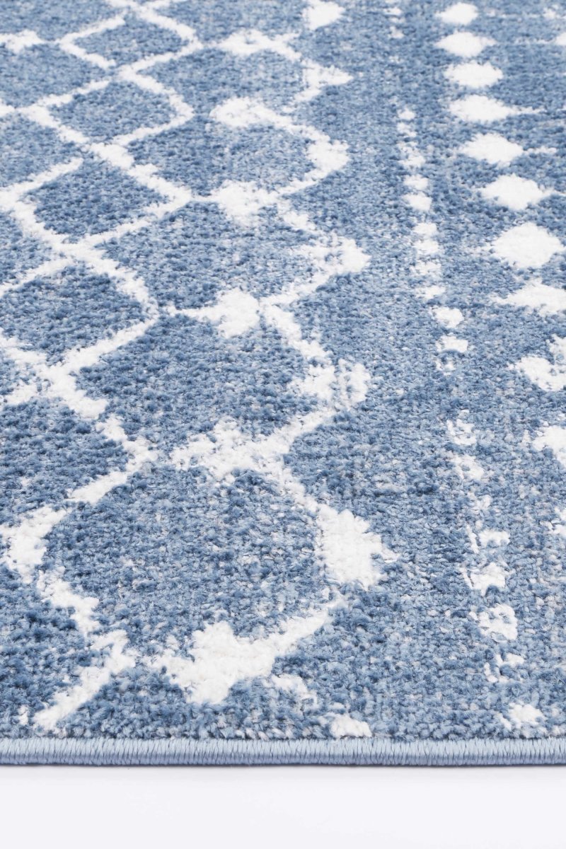 Vibrant Repeats Blue and White Rug - Ruggy