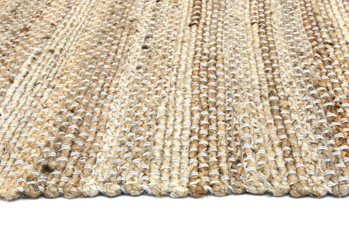 Zen Blue Natural Basket Weave Jute Rug - Ruggy